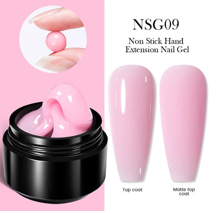 BORN PRETTY 15ml Clear Non Stick Hand Extension Gel Nail Polish for 3D Shaping Nail Art Solid Milky Jelly Hard Gel for Fake Nail