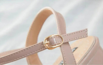 Chunky Sandal Woman Summer New 2024 Orthopedic Roman Wedge Rhinestone Sexy Medium Heel Mirror Luxury Designer Sandals for Women