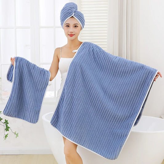 Big towel, candy, coral velvet bath towel, soft, skin friendly, water absorbing, non hair shedding, thickened beach sports towel