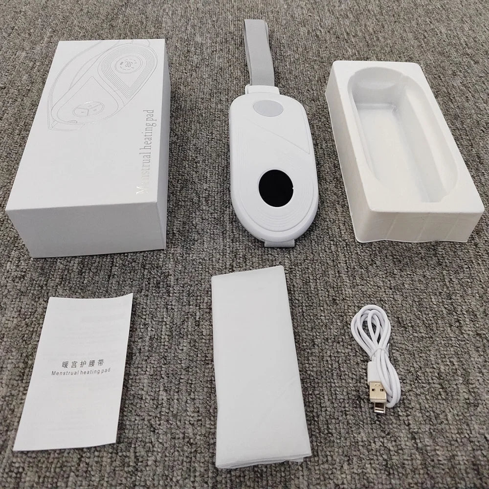 Women's Menstrual Period Hot Compress Warming Belt Vibrating Waist Massager