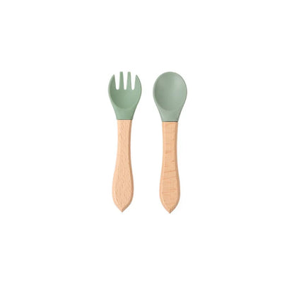 Children's silicone tableware set Baby Complementary Food Training 1/2/3/5PCS Set Sucker Bowl Bib Cup Fork Spoon Set Maternal