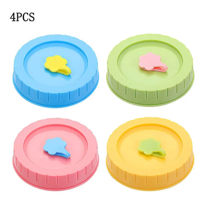 Universal Mason Jar Lids With Straw Hole 70mm Diameter Drinking Storage Cap Wide Mouth Leak Proof Kitchen Supplies