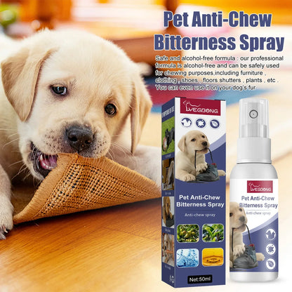 Bitter Taste Pet Anti-Chew Spray 50ML Strong Deterrent Spray to Prevent Chewing Furniture Legs Scratching Sofas Effective Dog