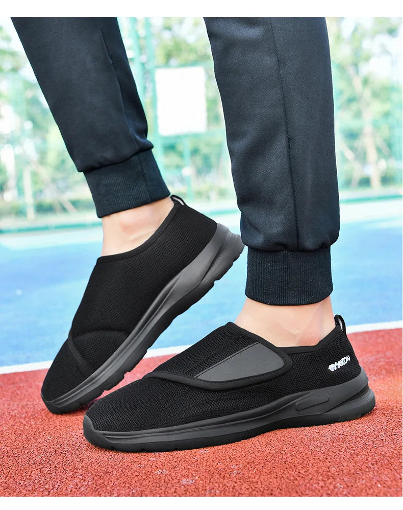 Diabetic Shoes for Men Wide Width Walking Shoes Slip-On Orthopedic Shoes for Swollen Feet Foot Pain Relief Cushion Sneakers