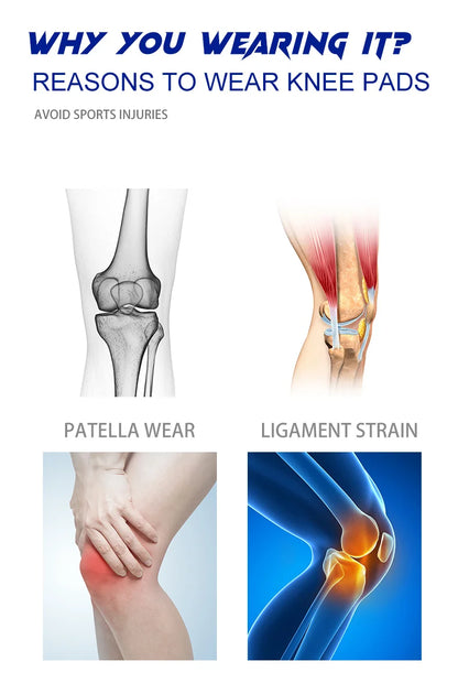 2025 Latest Knee Support for Men Pressurized Elastic Knee Brace with Silicone Spring Basketball  Volleyball Knee Pads