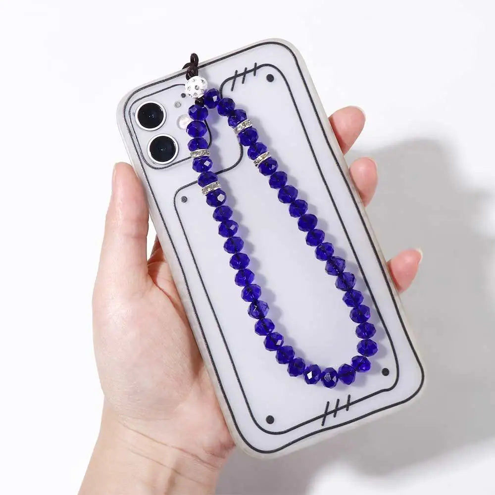Beads Wrist Strap Hand Wrist Lanyard Phone Charm Mobile Phone Chain Crystal Phone Straps Mobile Phone Straps Phone Lanyards