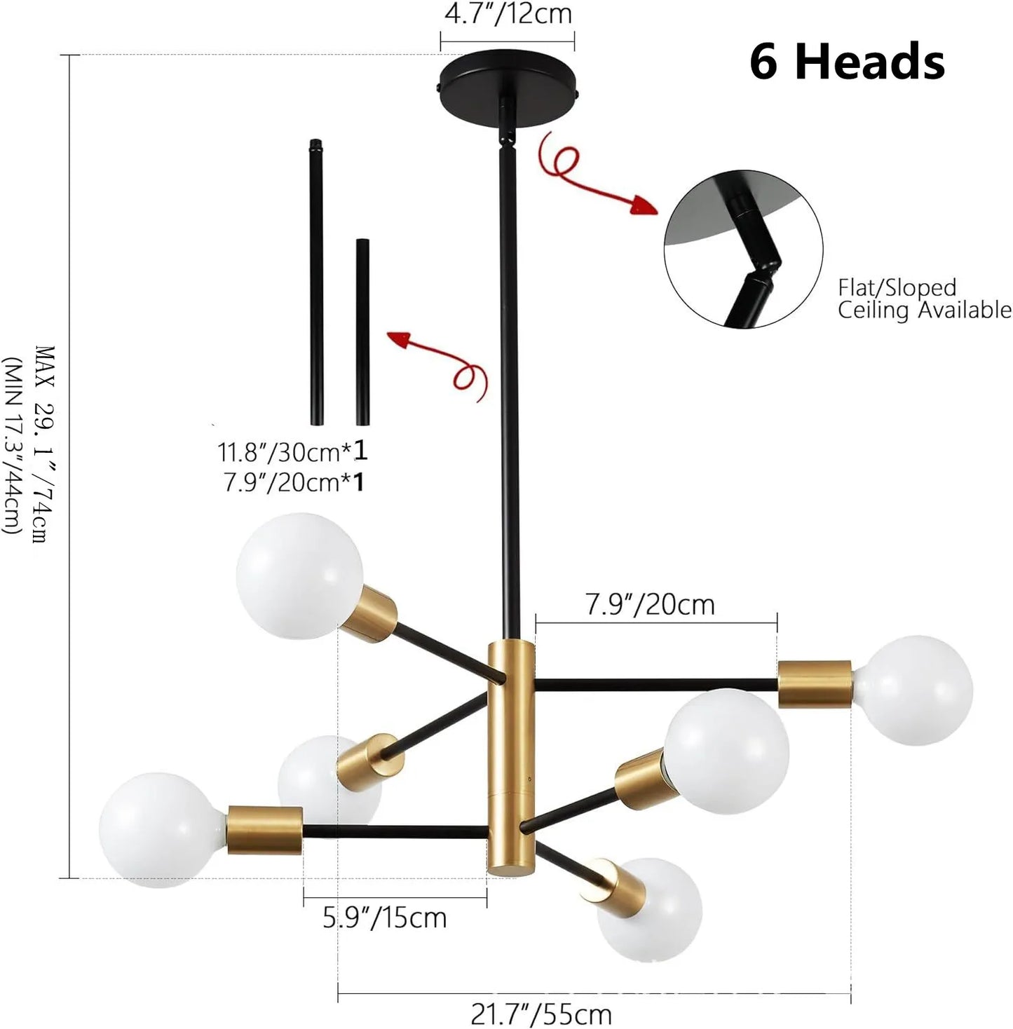 Decorative Living Room Chandelier Light 6/8/10/12 Lamps Heads Modern E27 Ceiling Chandelier Dining Room Bedroom Chandelier Lamp