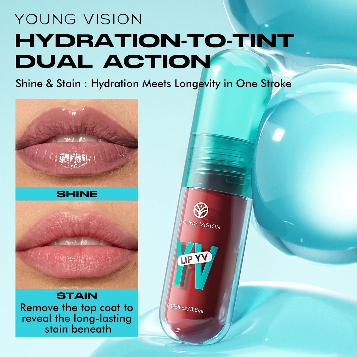 YOUNG VISION 6-Shade Avocado Long-Lasting Moisturizing Lip Stain is lightweight, non-sticky, non-stick cup lip stain