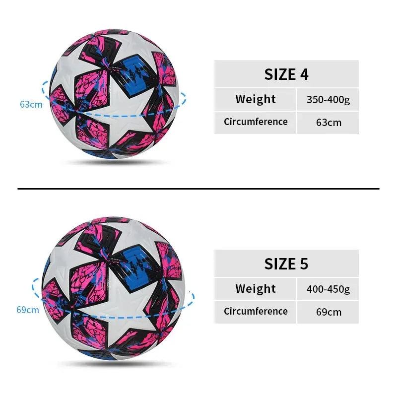 Standard Size 5 Soccer Ball Professional Outdoors Sports Match Balls Training Seamless Football High Quality PU Material