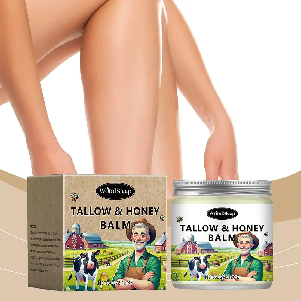 60ml Tallow Honey Balm Deep Moisturizing Beef Tallow Face Cream Body Lotion Anti Crack Face Cream Skin Care