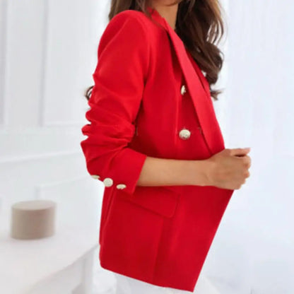 Autumn Over Size Women Coat Short White Female Office Black Ladies Long Sleeve Red Woman Elegant Casual Coats 2023