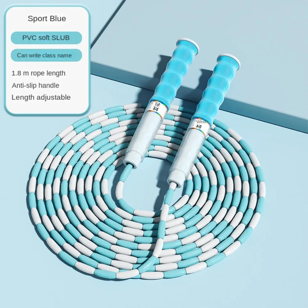 Bamboo Joint Soft Bead Skipping Rope Anti-Skid Solid Color Segmented Fitness Jump Rope Unisex 2.8m Sports Rope Children