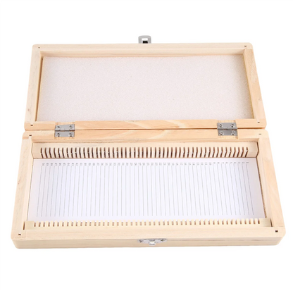 Wooden Slide Storage Box, Holds 50 Slides, Microscope Slide Box