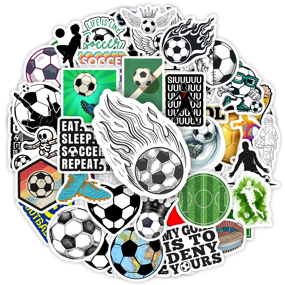 Soccer Football  Stickers Sports Physical Activity DIY Gift Decal for Phones Laptops Bottles Decor Graffiti Waterproof Stickers