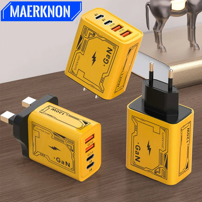 Total 120W GaN Charger For Xiaomi Fast Charging Type C QC3.0 Adapter iphone Samsung Huawei Xiaomi OPPO Realme Phone Charger