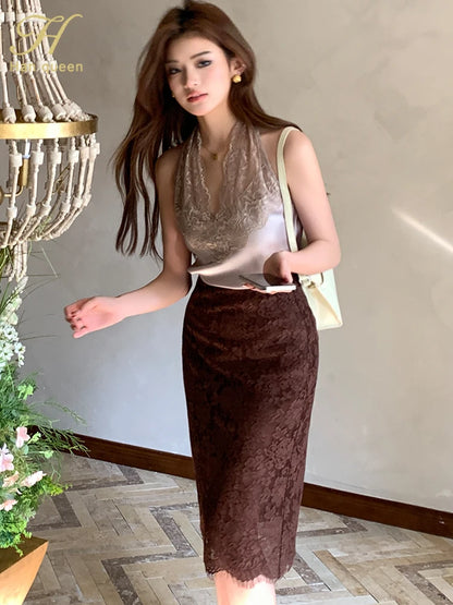 Casual Female Work Wear Office Shirts and Blouses Korean Basic Lace Shirts Women Vintage Clothing Chiffon Top