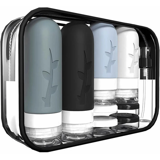 17 travel bottles for toiletries, leak proofand refillable liquidshampooandconditioneressentialfor travel toiletries bottles-liu