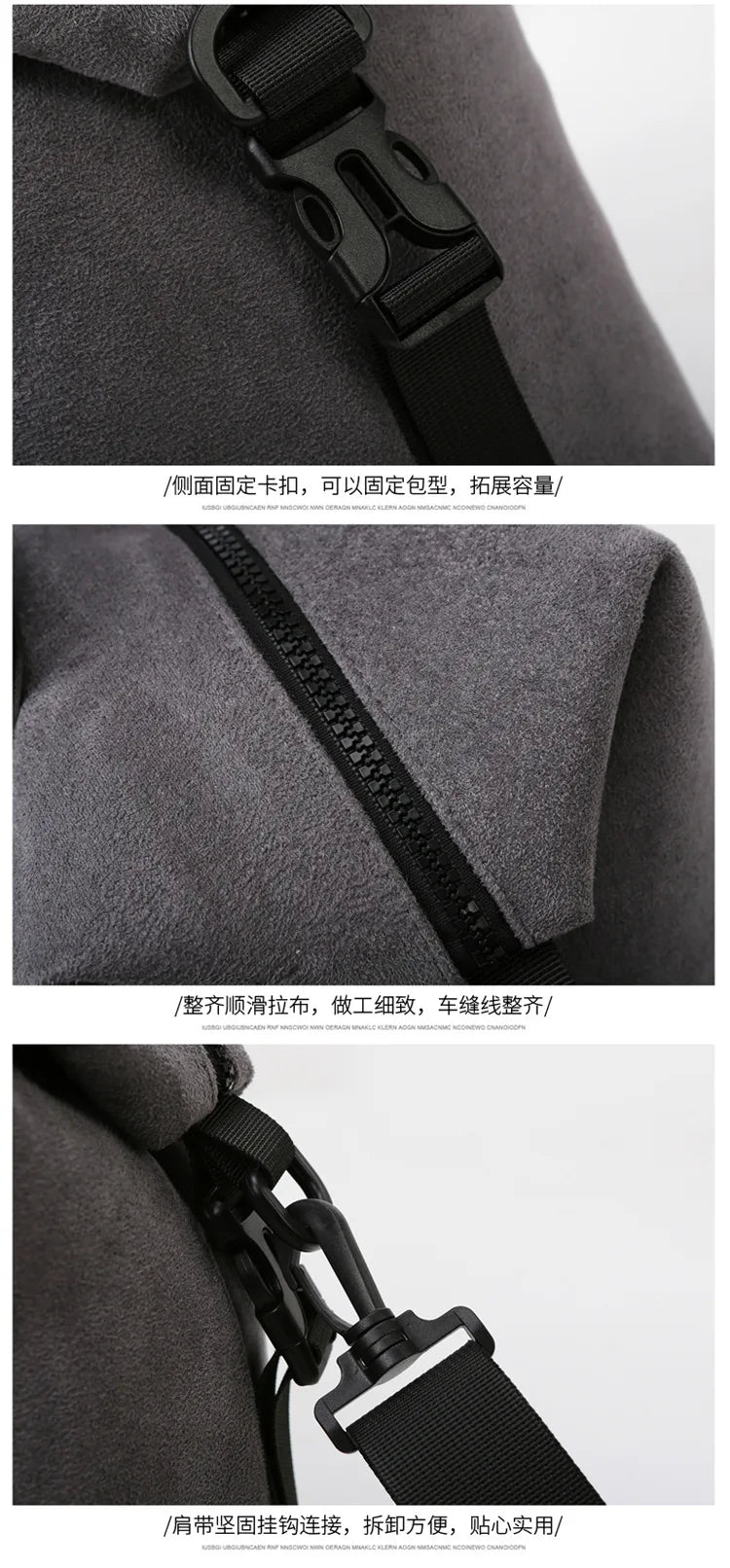 Men's Large Capacity Fashionable Short Distance Travel Totes New Suede Travel Handbag Women's Portable Sports and Fitness Bag