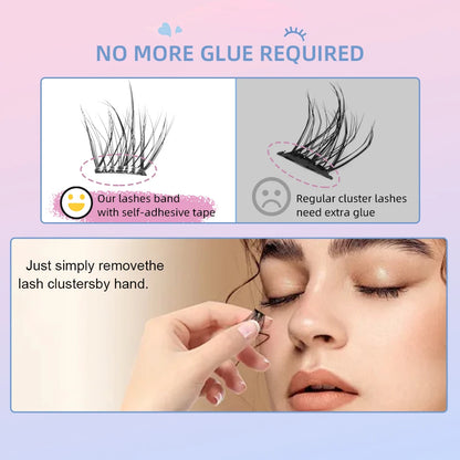 Lashprofessor Glue-Free DIY Self-adhesive False Eyelashes Self-adhesive Reusable DIY Segmented Lashes No-Glue DIY Cluster Lashes