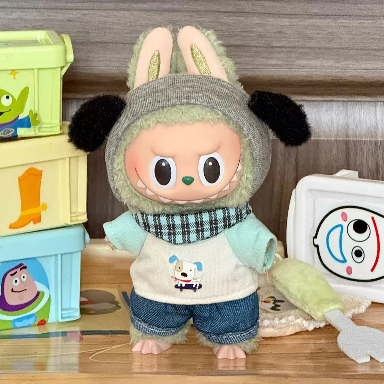 Labubu Clothes Cute Outfit Shirt Set Labubu Designer British Style Clothes Accessories Toy DIY Gifts for 15-17cm Doll