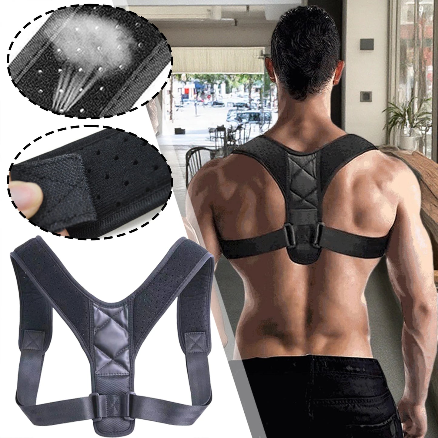 Posture Corrector For Women Men Adjustables Back Brace For Posture Support Breathable Effective Comfort Upper Back Straightener
