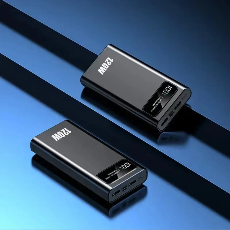 200000mAh Portable Power Bank External Battery High-capacity 120W Super Fast Charging LED Digital Display For Phone Durable Hot