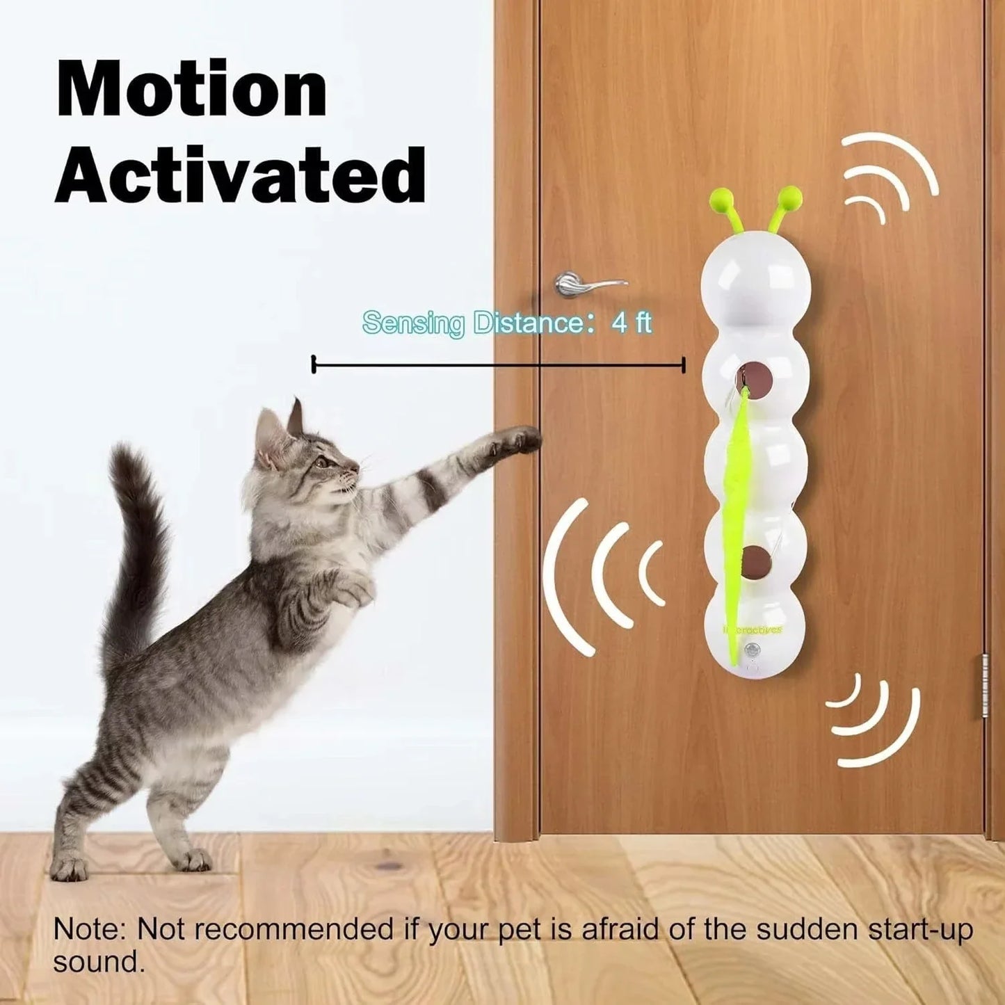 Intelligent Sensing Cat Toy Interactive Cat Stick, Durable, Automatic Swinging, Self-entertainment and Stress-relieving Wonder