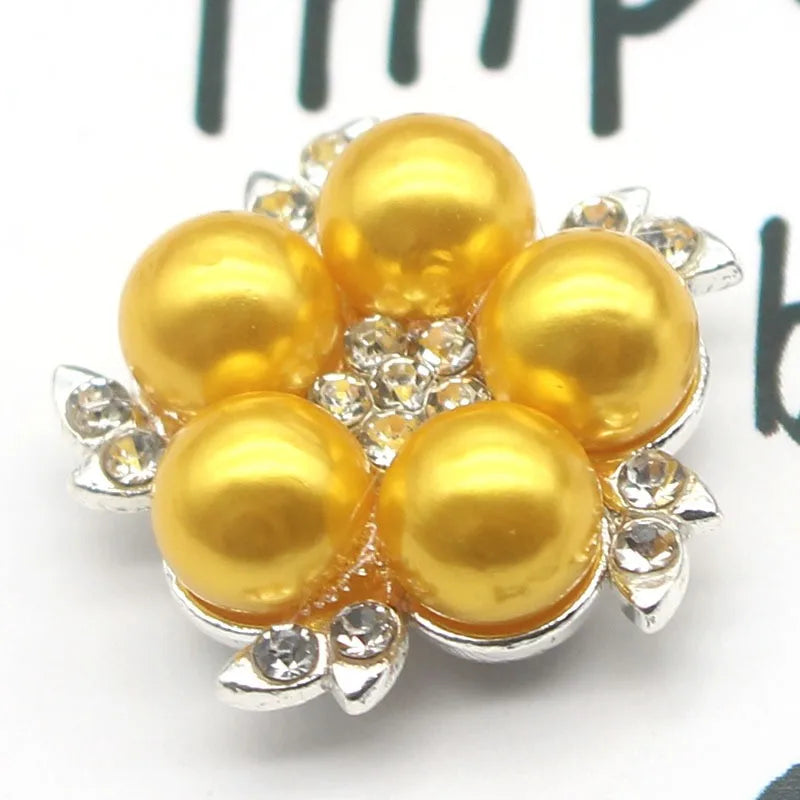 5Pcs Alloy pearl accessories DIY jewelry accessories rhinestone drill disc accessories DIY hair accessories clothing accessorie