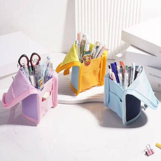 Student Supplies Folding Pencil Case Creative Simple Stationery Bag Portable Stainproof Storage Bag Children
