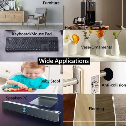 Non Slip Self Adhesive Silicone Cuttable Furniture Pads 4x40 inch - Anti-Sliding Anti-Scratch Rubber Floor Protectors