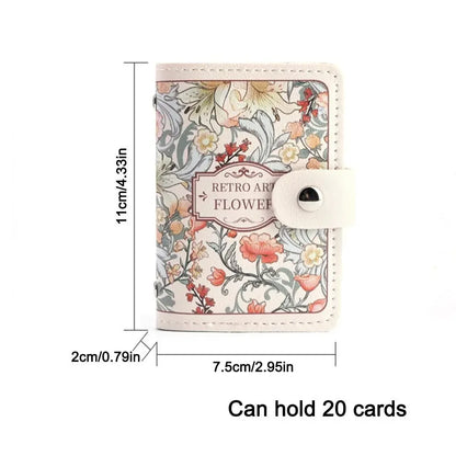 RFID Blocking ID Card Holder Creative 20 Card Pockets PU Leather Mini Wallets  Laminated Concealed Pull-out Business Card Case