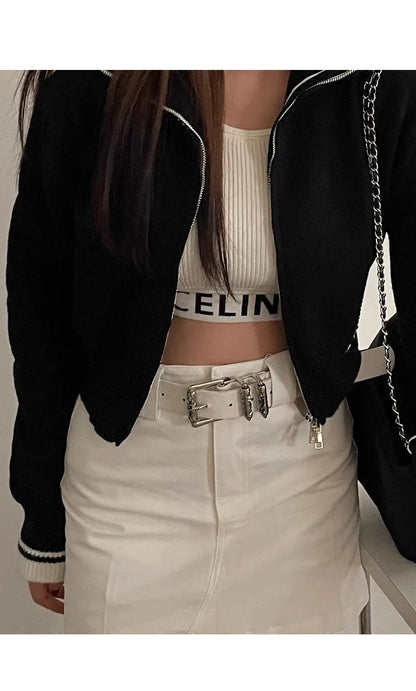 New retro Female Subculture Belt Punk Decorated Jeans Belt Personality Belt White Belt