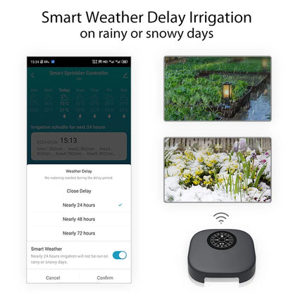 Tuya WiFi BLE Smart Sprinkler Controller 16 Zone Max Timing Irrigation Real Time Weather Linkage APP Wireless Control