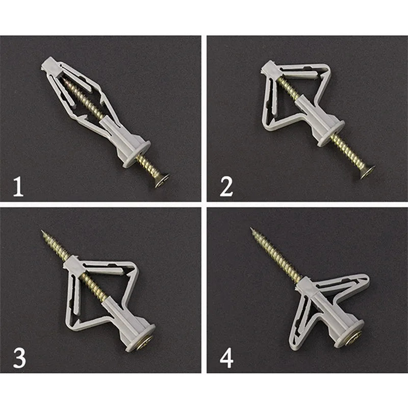 50/100Pcs Expansion Drywall Anchor Kit With Screws Self Drilling Wall Home Pierced Special For Nylon Plastic Gypsum Board 앙카