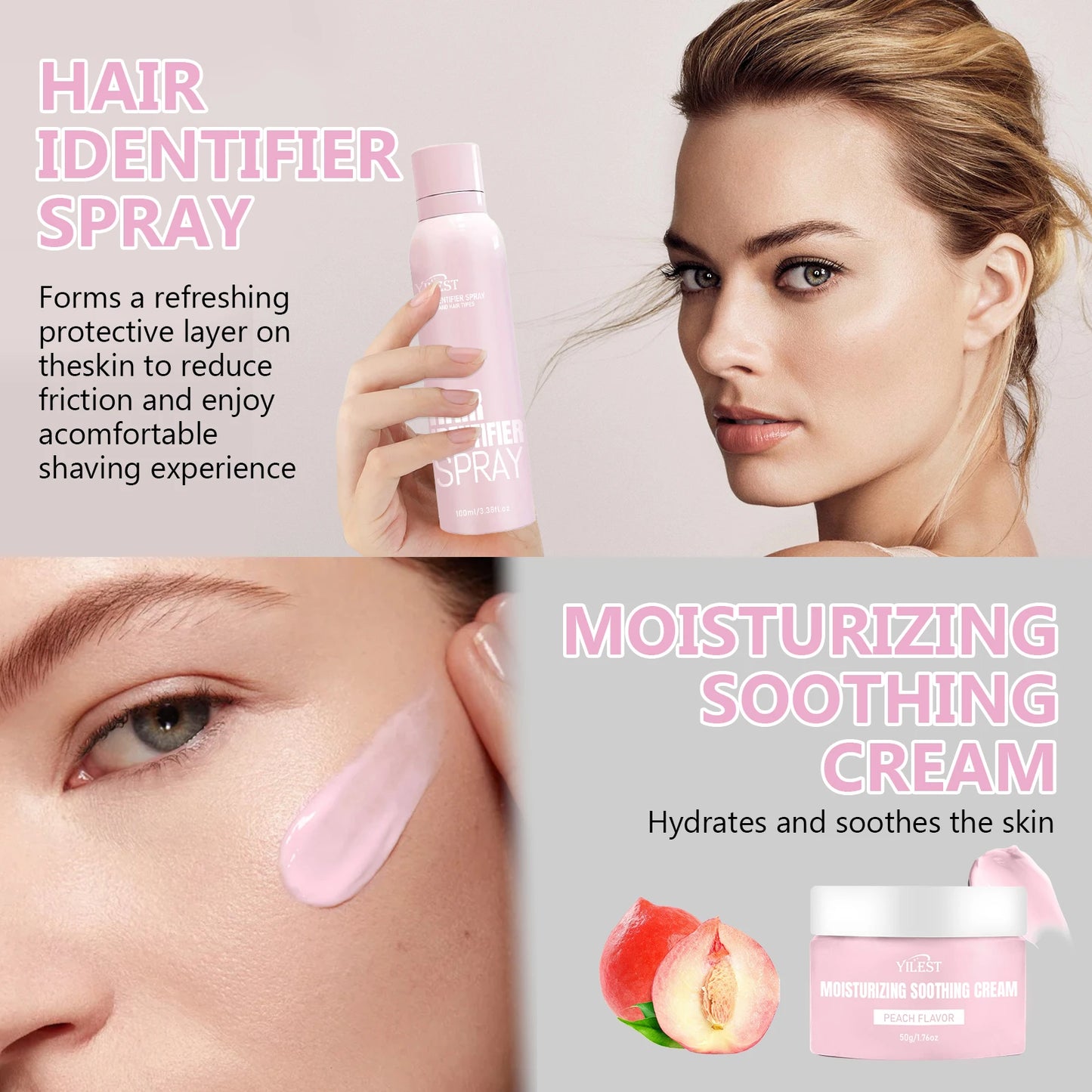 Hair Identifier Spray Hairless Painless Gentle Hair Growth Inhibitor for Shaving with Razor Face Hair Removal Dermaplaning Spray