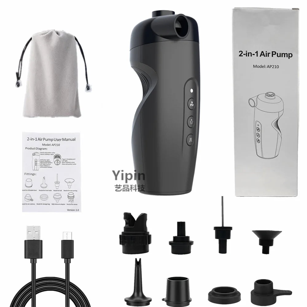 Electric Air Pumps Wireless Inflator Plastic Rechargeable for Camping Gear Paddle Board Pool Toys Tire Quick Inflation