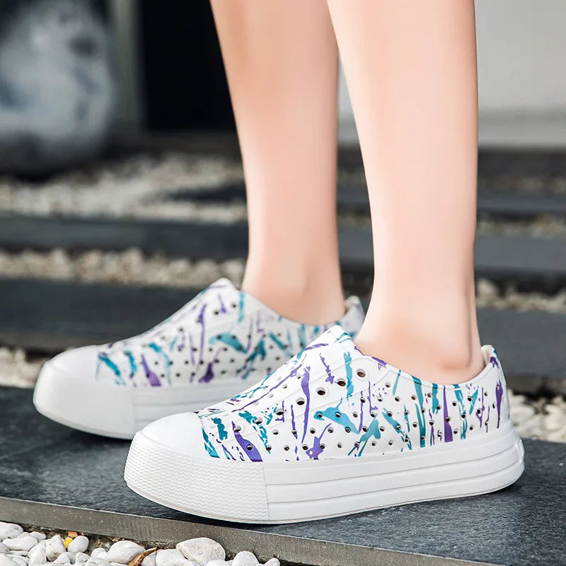 New Big Kid Casual Sandal Heightening Shoes External Wear Sandal Summer Thick Bottom Hole Cave Garden Shoes Women Beach Sandal