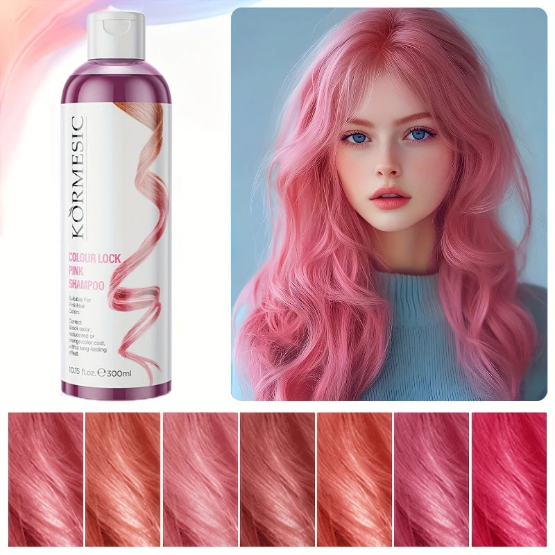 Color-Protecting Shampoo,Pink Setting Shampoo,Color Locking Care Shampoo,Enhance Color Retention Shampoo Makeup Color Protection