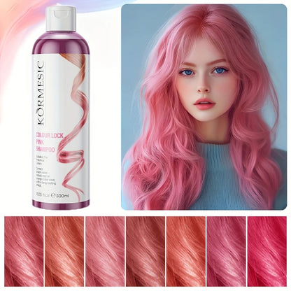 Color-Protecting Shampoo,Pink Setting Shampoo,Color Locking Care Shampoo,Enhance Color Retention Shampoo Makeup Color Protection