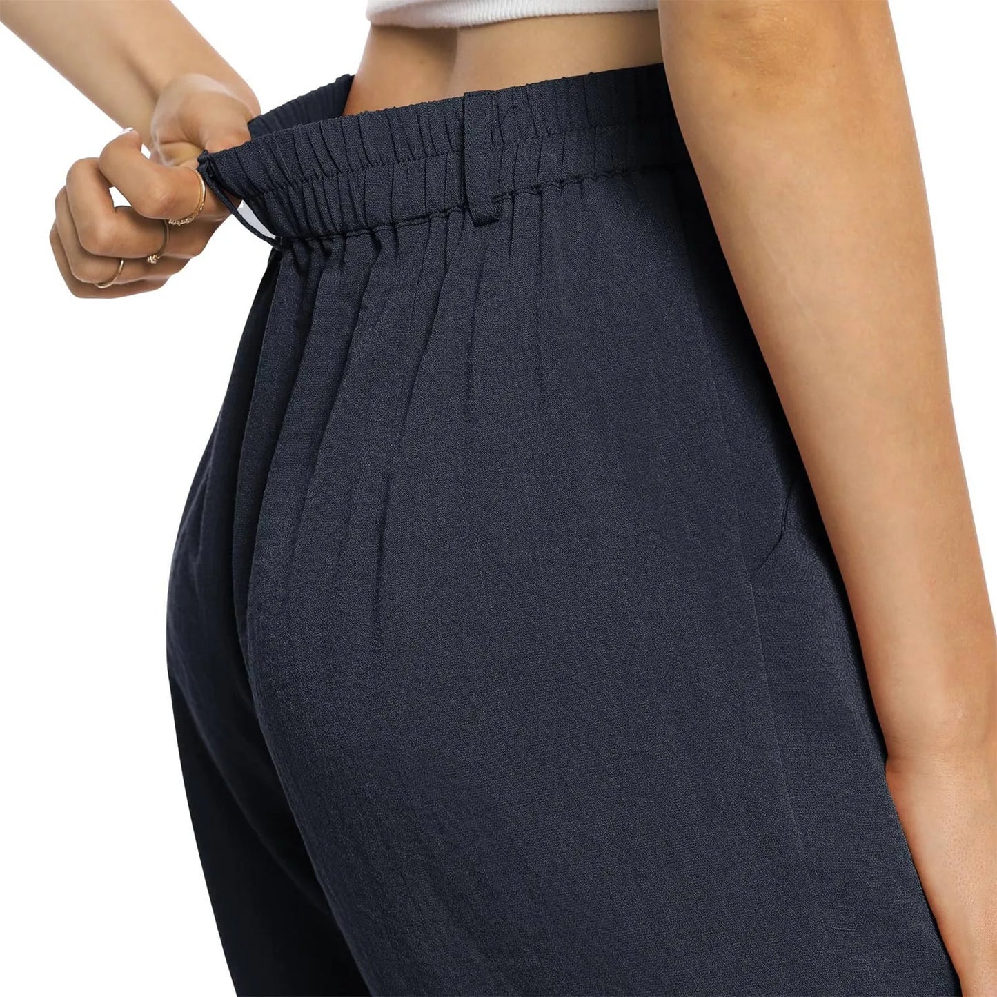 Womens Casual Wide Leg Pants High Waisted Button Down Straight Long Trousers Palazzo Pants Elegant Woman Flared Pants Youthful