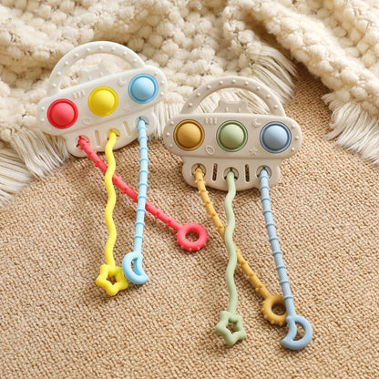Baby Silicone Teether Toy Food Grade Silicone Pull String Training Teething Sensory Toys for Newborn Relieve Dentia Chew Toys