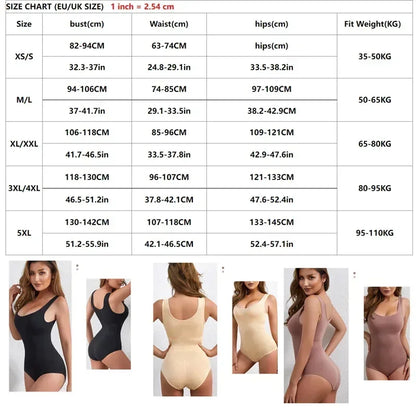 Body Shapewear for Women Seamless Solid Shaping Full Bodysuit Crew Neck Tummy Control Slimming Body Shaper Underwear & Shapewear