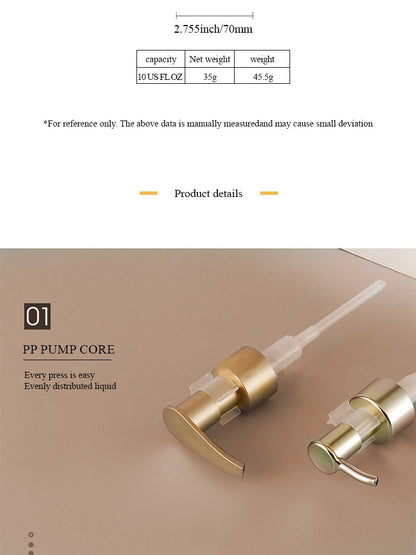 2 Pc 10.1 OZ Amber Soap Dispensers For Cosmetic Shampoos And Lotions Soaps Spill-proof Repeatable Pump Bottles For Bath Products