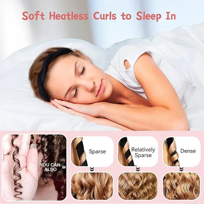 Heatless Curling Rod Headband Soft Hair Curlers No Heat Hair Rollers Lazy Silk Curls Sleeping Headband Ties Hair Styling Tools