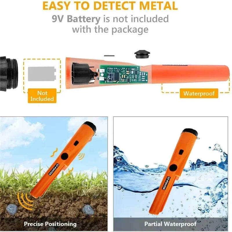 Metal Detector Professional Waterproof Handheld  Handheld  360° Scanning Unearthing Treasure Finder with High Sensitivity