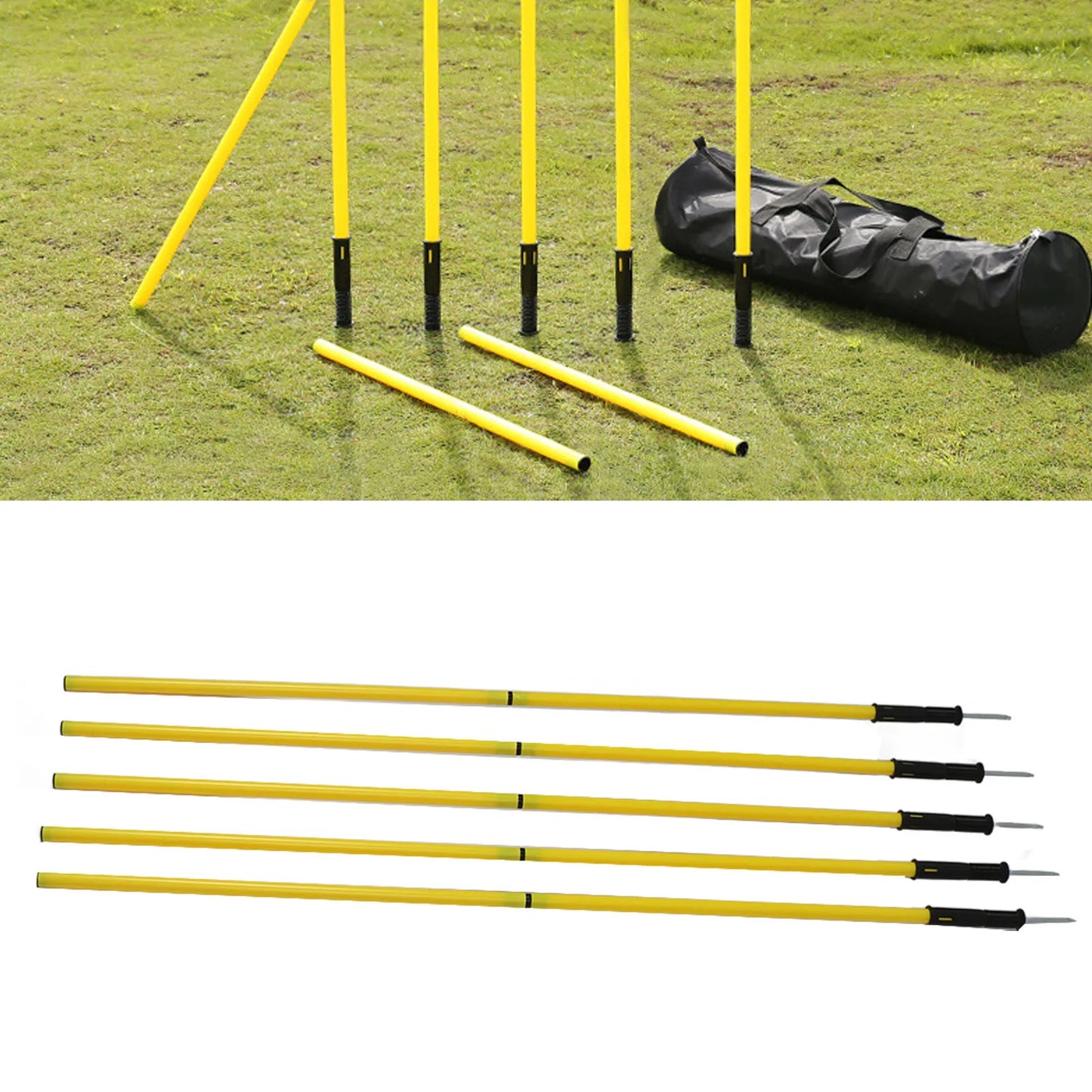 Soccer  Poles Set Yellow  Poles 1.5m  Training Poles Soccer Training Sports  Poles with Base Buckles
