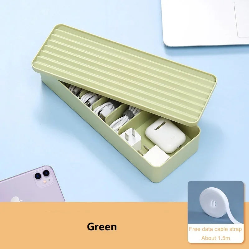 Cable Storage Box Dustproof Power Cable Storage  Wire Manager  Desktop Charging Cable Collect Box