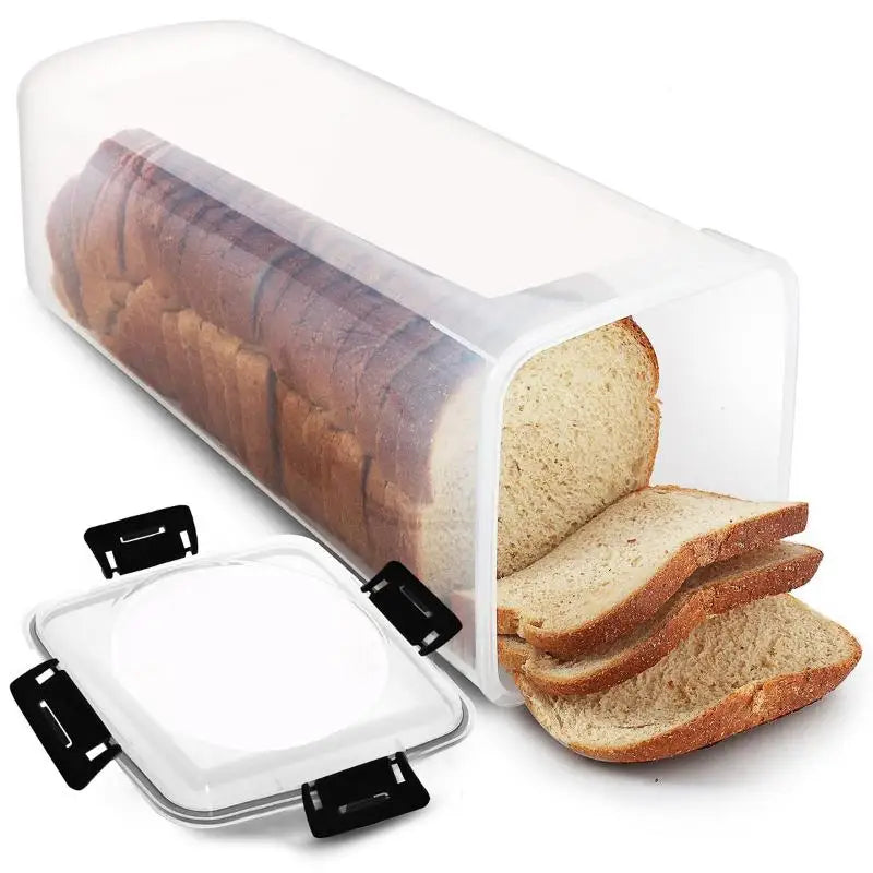 〔Rebecca〕Reusable Bread Sandwich Box Pasta Storage Box With Sealing Lid Clear Plastic Food Storage Container