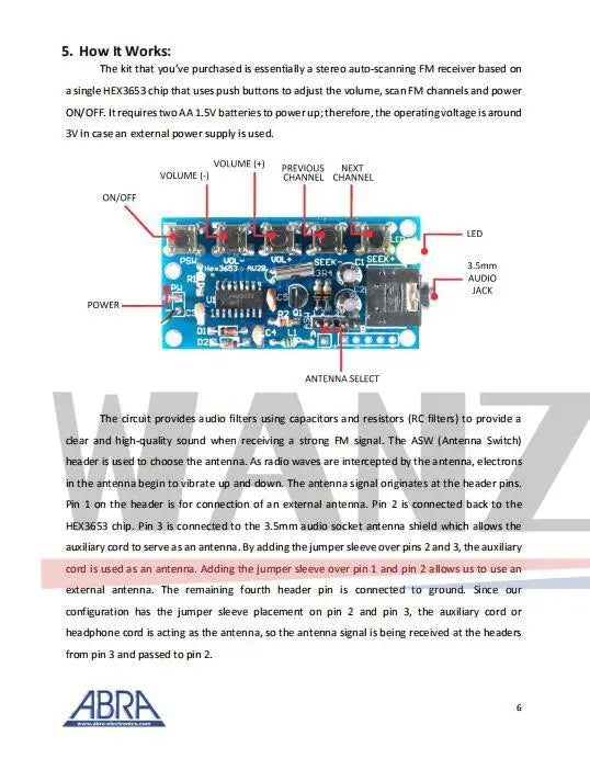 DIY Electronic Kits Wireless Stereo FM Radio Receiver Module PCB 76MHz-108MHz DC 1.8V-3.6V