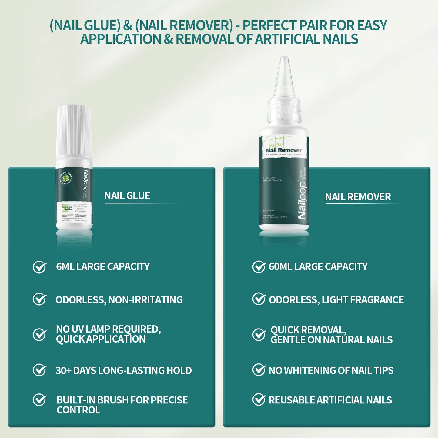 Nailpop Press On Nail Glue Super Strong Long Lasting Fast Drying No UV Lamp Needed Hypoallergenic Gentle Adhesive for Fake Nails